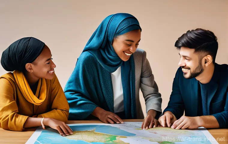 번역사 업무에서의 트렌드 - **Prompt:** A young, diverse male professional, dressed in a smart casual outfit (collared shirt, no...